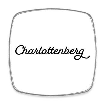 Charlottenberg schwarz - Viereckiger Kühlschrankmagnet - Weiß - Vorne