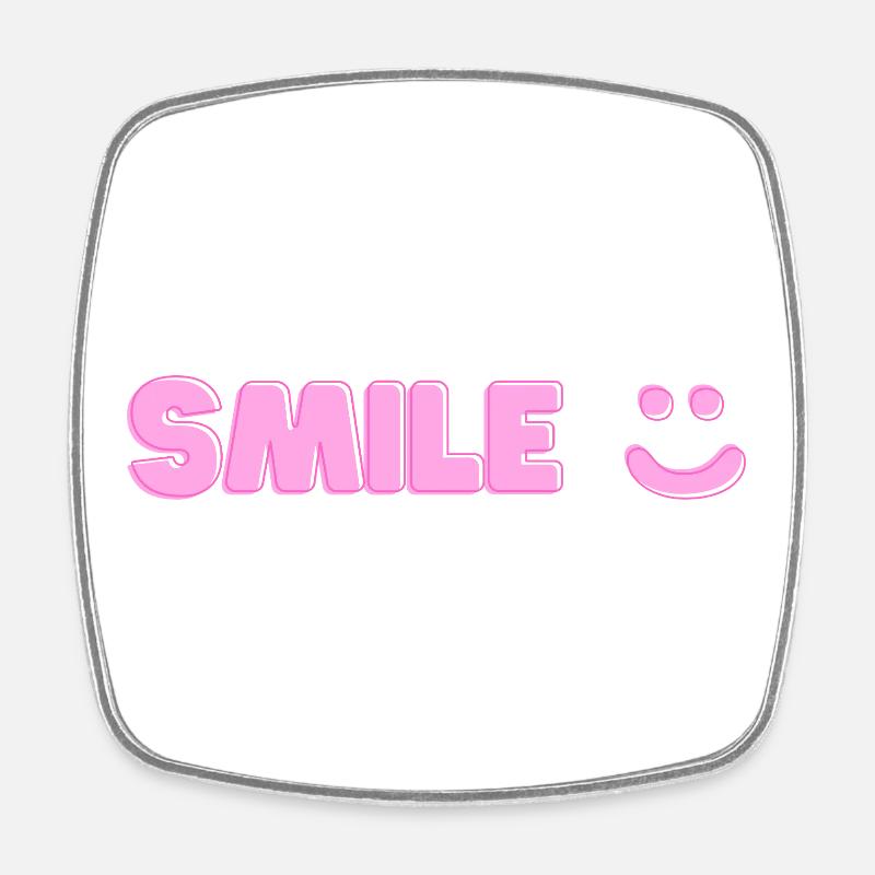 Smile print - Square fridge magnet - white