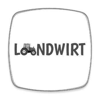 Landwirt Traktor Silhouette Design - Viereckiger Kühlschrankmagnet - Weiß - Vorne
