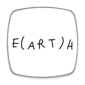 Earth without art is just 'eh' - Square fridge magnet - white - Front