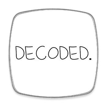 Decoded - Viereckiger Kühlschrankmagnet - Weiß - Vorne