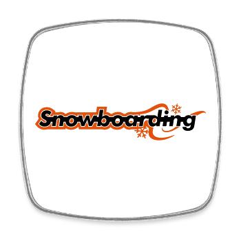 Planche à neige - Magnet carré - blanc - Devant