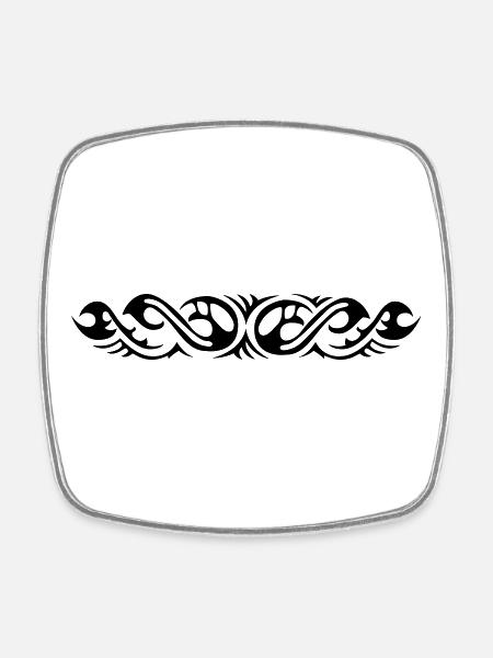 Tribal 7 by Helfspawn - Square fridge magnet - white