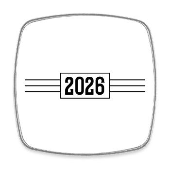 2026 year line - Square fridge magnet - white - Front