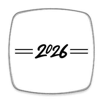 2026 Linie - Viereckiger Kühlschrankmagnet - Weiß - Vorne