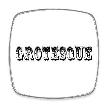 grotesque - Viereckiger Kühlschrankmagnet - Weiß - Vorne