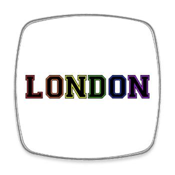 London Varsity Rainbow - Square fridge magnet - white - Front