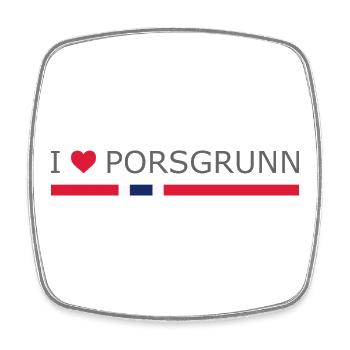 J’adore Porsgrunn - Norvège - Norvège - Norvège - Magnet carré - blanc - Devant