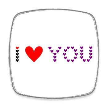 I love you - Herzmuster - Viereckiger Kühlschrankmagnet - Weiß - Vorne