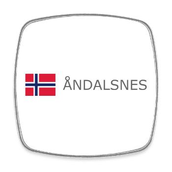 Norway Flag - Andalsnes - Norge - Norwegen - Square fridge magnet - white - Front