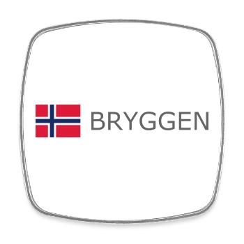 Norway Flag - Bryggen - Norge - Norwegen - Square fridge magnet - white - Front
