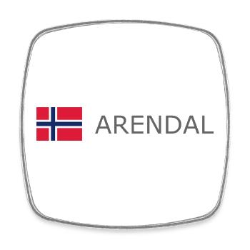 Norway Flag - Arendal - Norge - Norwegen - Square fridge magnet - white - Front
