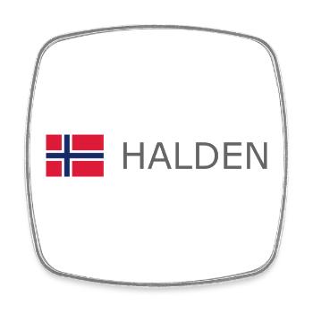 Norway Flag - Halden - Norge - Norwegen - Square fridge magnet - white - Front
