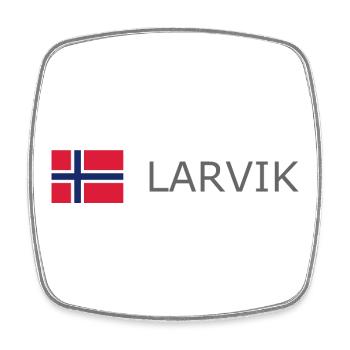 Norway Flag - Larvik - Norge - Norwegen - Square fridge magnet - white - Front