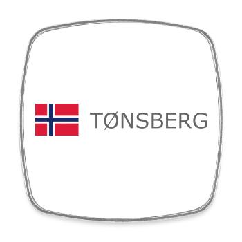 Norway Flag - Tonsberg - Norge - Norwegen - Square fridge magnet - white - Front