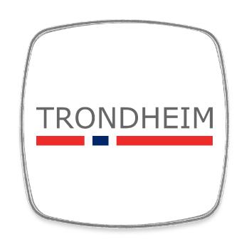 Norway Flag - Trondheim - Norge - Norwegen - Square fridge magnet - white - Front