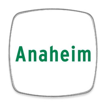 Anaheim - Viereckiger Kühlschrankmagnet - Weiß - Vorne