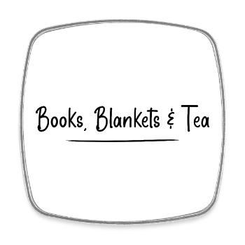 books, blankets and tea - Square fridge magnet - white - Front