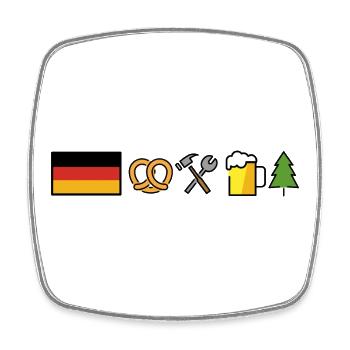 Germany Design - Square fridge magnet - white - Front