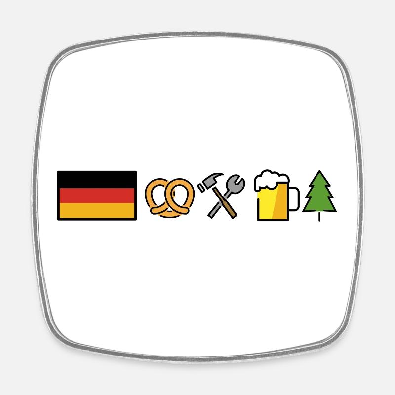 Germany Design - Square fridge magnet - white