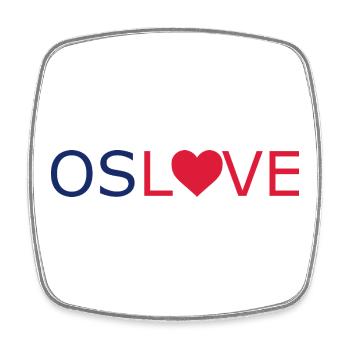 Oslo - Amour - OSLOVE - Norvège - Norvège - Norvège - Magnet carré - blanc - Devant