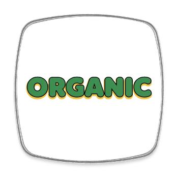 Organische Grün-Gelb Schriftlogo - Viereckiger Kühlschrankmagnet - Weiß - Vorne