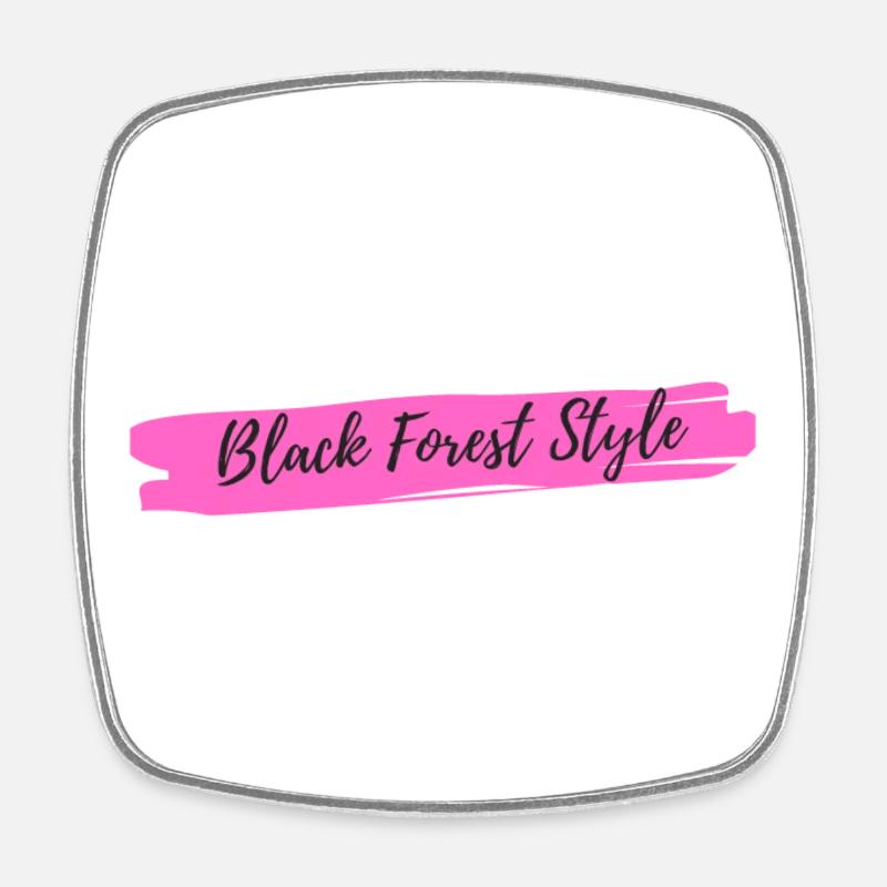 Style Forêt-Noire Rose - Magnet carré - blanc