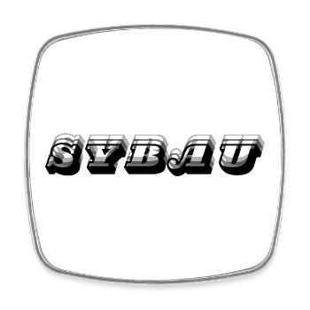 SYBAU Abréviation Lettrage Mot Jeunesse Tais-toi - Magnet carré - blanc - Devant