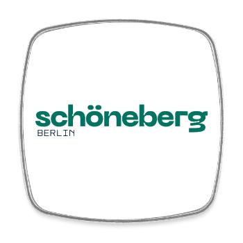 Schöneberg Berlin - Schlichtes Design - Viereckiger Kühlschrankmagnet - Weiß - Vorne