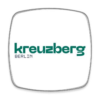 Berlin Kreuzberg - Un design simple et beau - Magnet carré - blanc - Devant