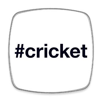 Cricket Hashtag - Viereckiger Kühlschrankmagnet - Weiß - Vorne