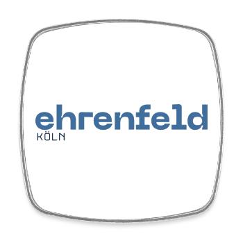 Quartier d’Ehrenfeld Cologne - Magnet carré - blanc - Devant