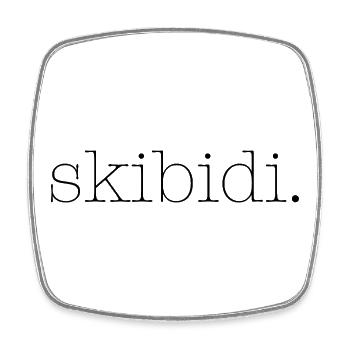 Skibidi - Viereckiger Kühlschrankmagnet - Weiß - Vorne