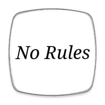 No Rules - Viereckiger Kühlschrankmagnet - Weiß - Vorne