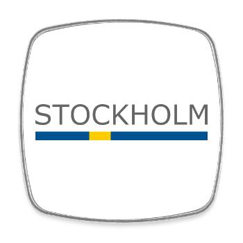 Sweden Flag - Stockholm - Sverige - Schweden - Square fridge magnet - white - Front