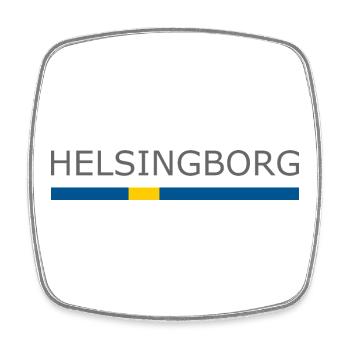 Sweden Flag - Helsingborg - Sverige - Schweden - Viereckiger Kühlschrankmagnet - Weiß - Vorne