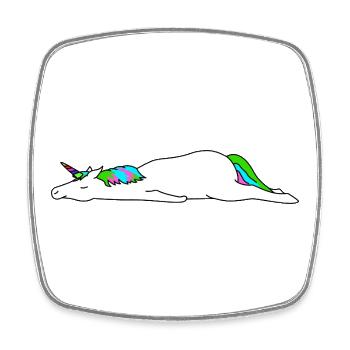 Unicorn Lazy DIY Costume Funny Magical Unicorn - Square fridge magnet - white - Front