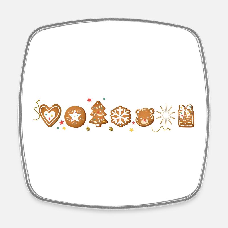 Biscuits de Noël - Magnet carré - blanc