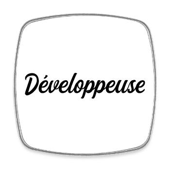 Développeuse Web Code Logiciel Application Tech - Magnet carré - blanc - Devant