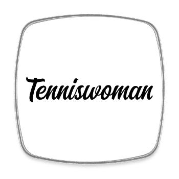 Tenniswoman Pro Raquette Balles Court Sportive - Magnet carré - blanc - Devant