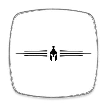 Spartaner Helm Gladiator Linie - Viereckiger Kühlschrankmagnet - Weiß - Vorne