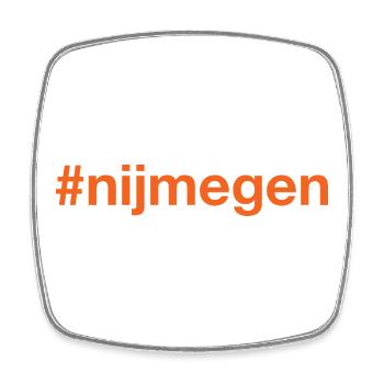 Nimègue, Pays-Bas - Magnet carré - blanc - Devant