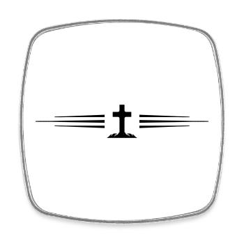 Cross Symbol Line - Square fridge magnet - white - Front