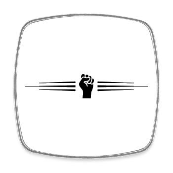 Hand Fist Line - Square fridge magnet - white - Front