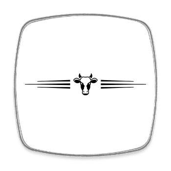 Kuh Kopf Symbol Linie - Viereckiger Kühlschrankmagnet - Weiß - Vorne