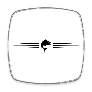 Fisch Symbol Linie - Viereckiger Kühlschrankmagnet - Weiß - Vorne
