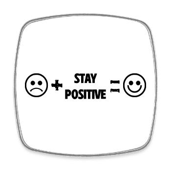 Stay positive smile - Viereckiger Kühlschrankmagnet - Weiß - Vorne