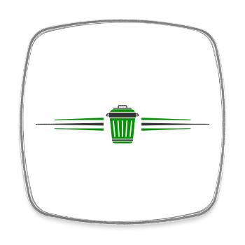 Mülltonne Symbol Linie - Viereckiger Kühlschrankmagnet - Weiß - Vorne