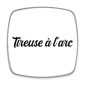 Tireuse à l'Arc Précision Sport Flèche Cible - Magnet carré - blanc - Devant