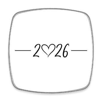 2026 Heart Line - Square fridge magnet - white - Front
